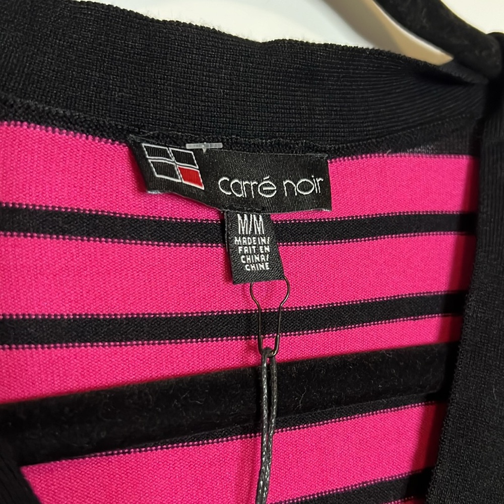 NWT Carre Noir Pink Striped Knit Button Cardigan - Picture 4 of 5